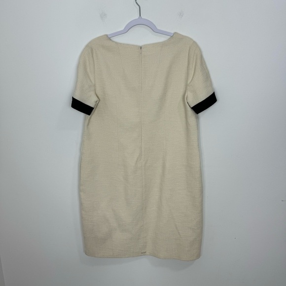 Max Mara Cream Contrast Cuff Dress Classic Shift Style Women’s 16 - Picture 3 of 9